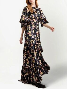 Cinq a Sept Kossa Silk Asymmetric Maxi Dress 2